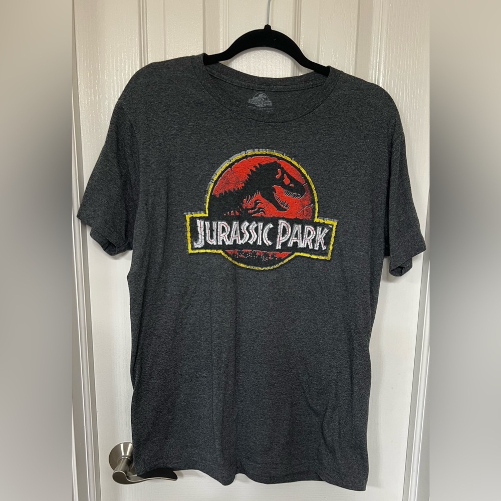 Jurassic Park 100% Cotton Short Sleeve Graphic T-Shirt Size L EUC